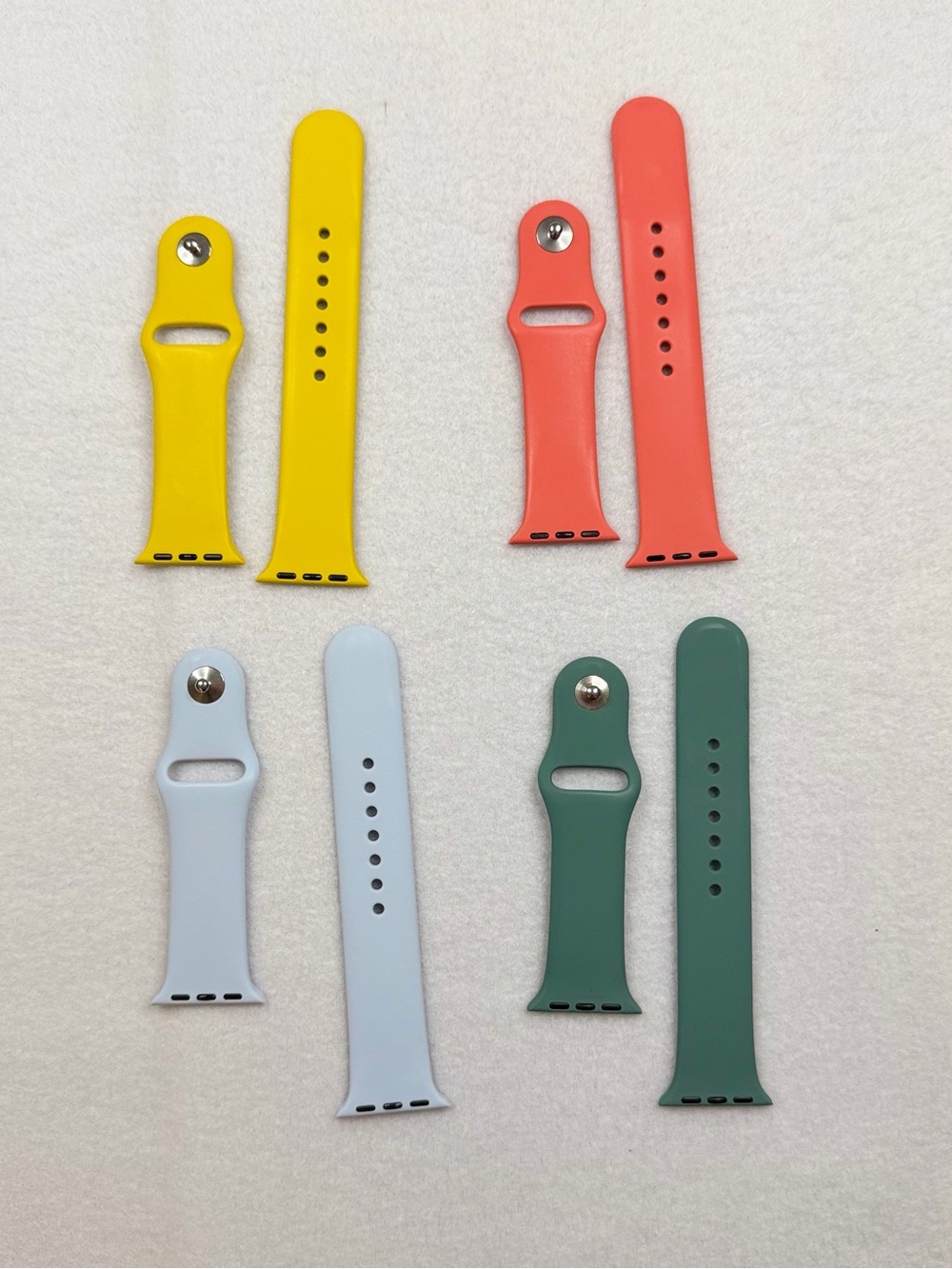 Silicone Replacement Watch Bands - Yellow, Coral, Light Blue, Green
